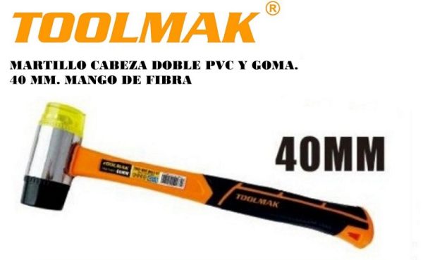 MARTILLO CABEZA DOBLE PVC-GOMA MANGO FIBRA*