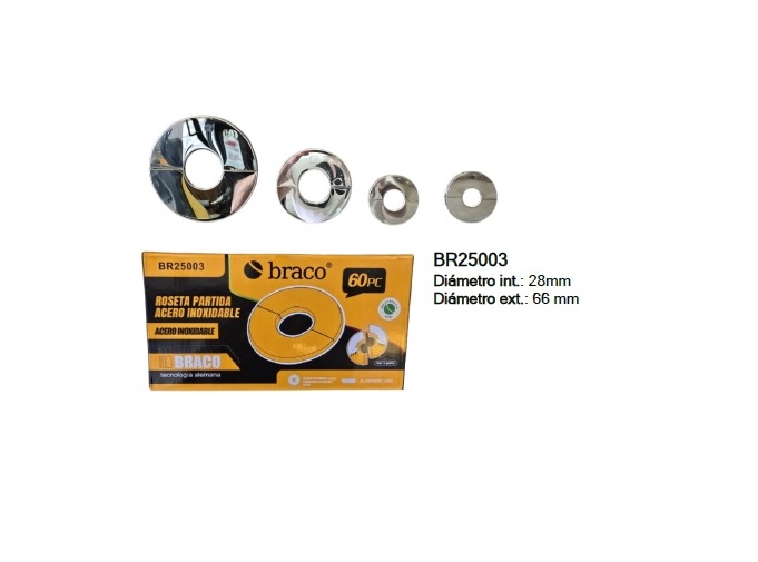 ROSETA PARTIDA AC INOX 28mm INT/ 66mm EXT*